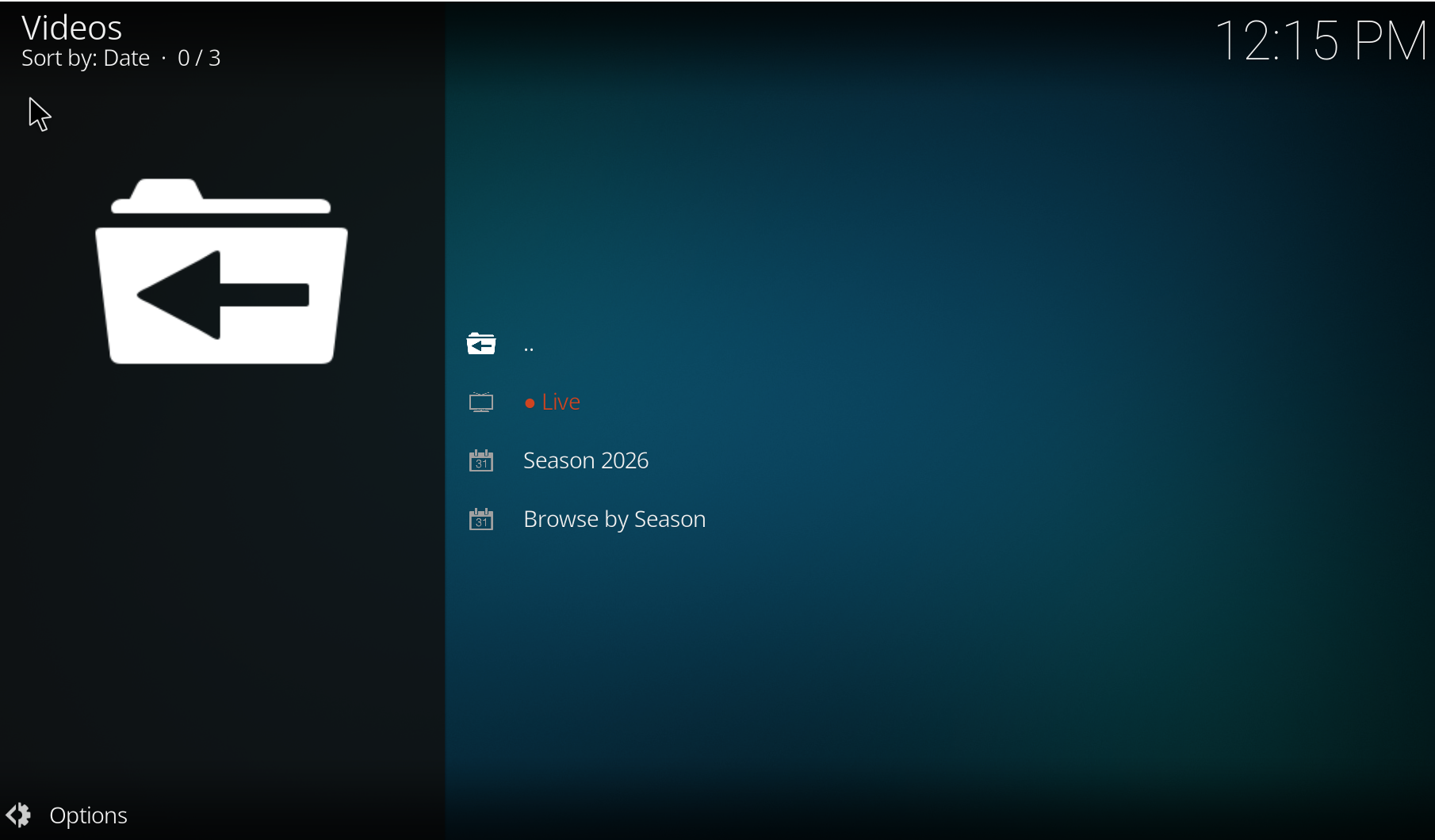MotoGP VideoPass for Kodi home screen