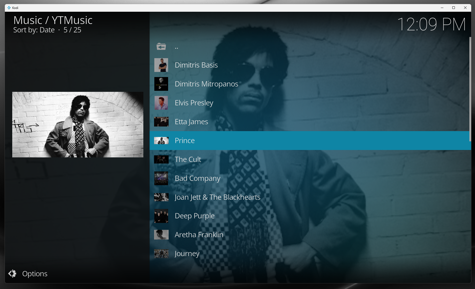 YouTube Music for Kodi albums and artists