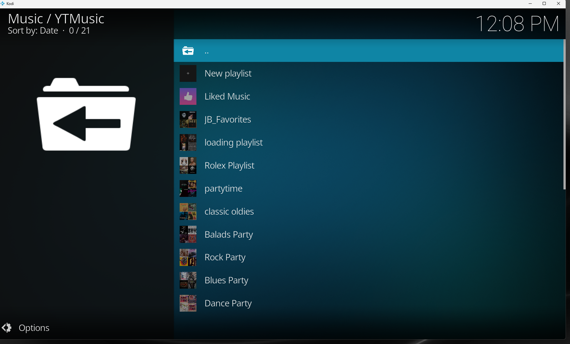YouTube Music for Kodi playlists